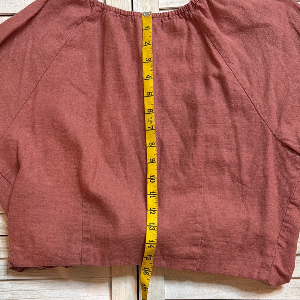 Rust Tie-Front Blouse - Picture 7 of 8